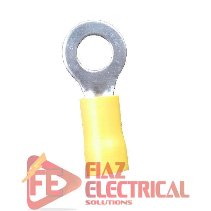 Otype Yellow Insulated Thimble/ Cable Lug 4mm (6mm hole) Fiaz