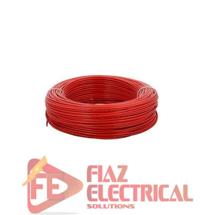 PVC Insulated 1 Core (23/76) Flexible Copper Electric Wire Roll 90 Meter (Red) Fiaz Electrical