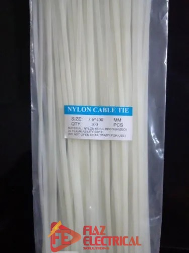 16" 400mm Cable Tie White in Pakistan