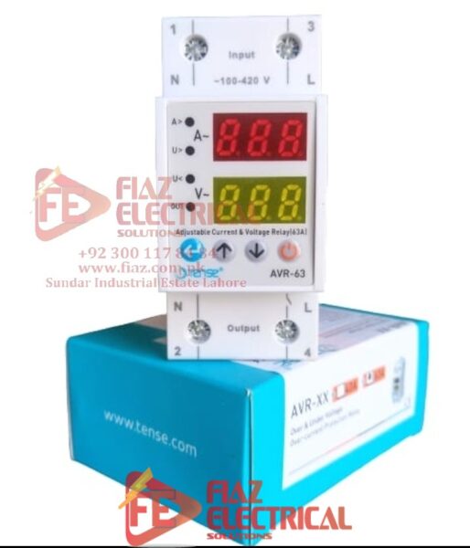 TENSE 63A OVER AND UNDER VOLTAGE AND CURRENT PROTECTION RELAY PAKISTAN