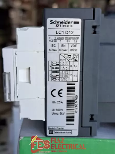 Schneider LC1 D12 Magnetic Contactor New 3 Pole in Pakistan