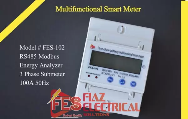 FES ENERGY METER ENERGY ANALYZER WITH RS485 MODBUS RTU FOR PLC WITH SCADA MODEL FES-102 IN PAKISTAN