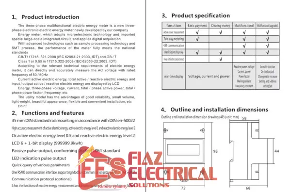 FES ENERGY METER ENERGY ANALYZER WITH RS485 MODBUS RTU FOR PLC WITH SCADA IN PAKISTAN FES ENERGY METER ENERGY ANALYZER WITH RS485 MODBUS RTU FOR PLC WITH SCADA IN PAKISTAN