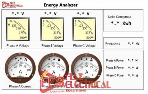 FES ENERGY METER ENERGY ANALYZER WITH RS485 MODBUS RTU FOR PLC WITH SCADA IN PAKISTAN