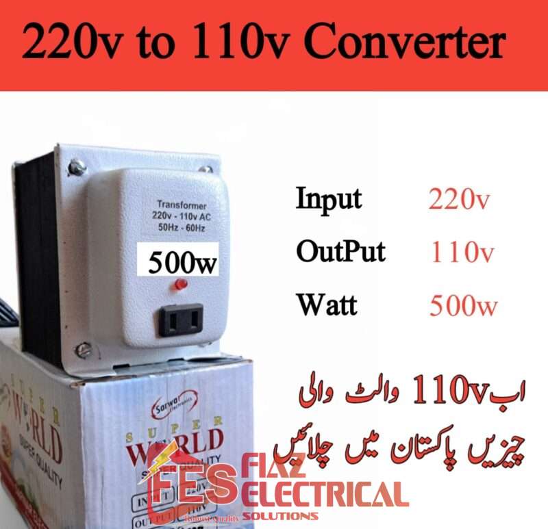 220v to 110v 500watt Converter pakistan