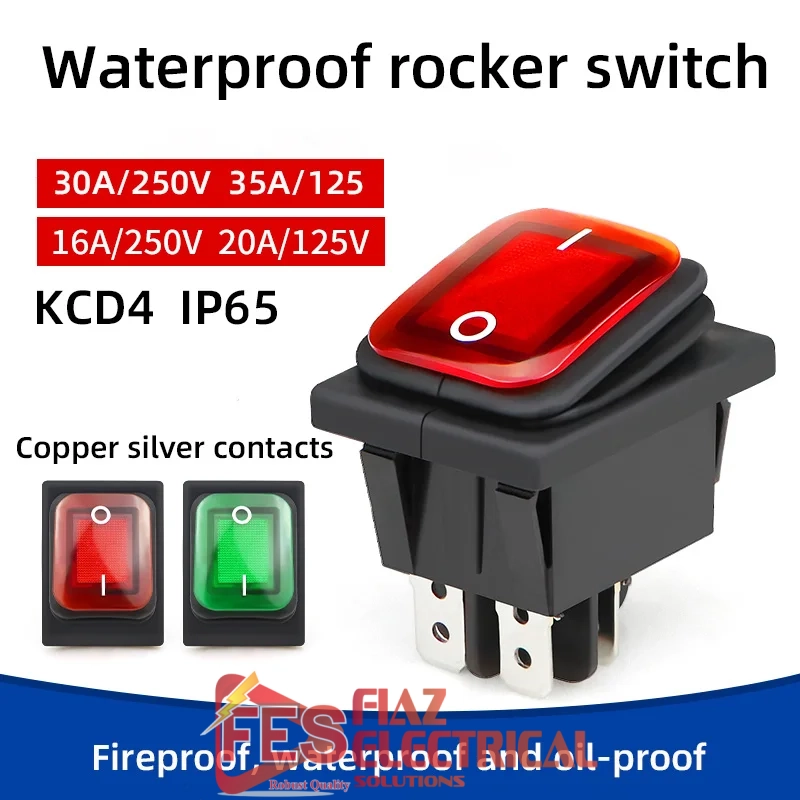 UPS Button switch rocker Red Color water proof
