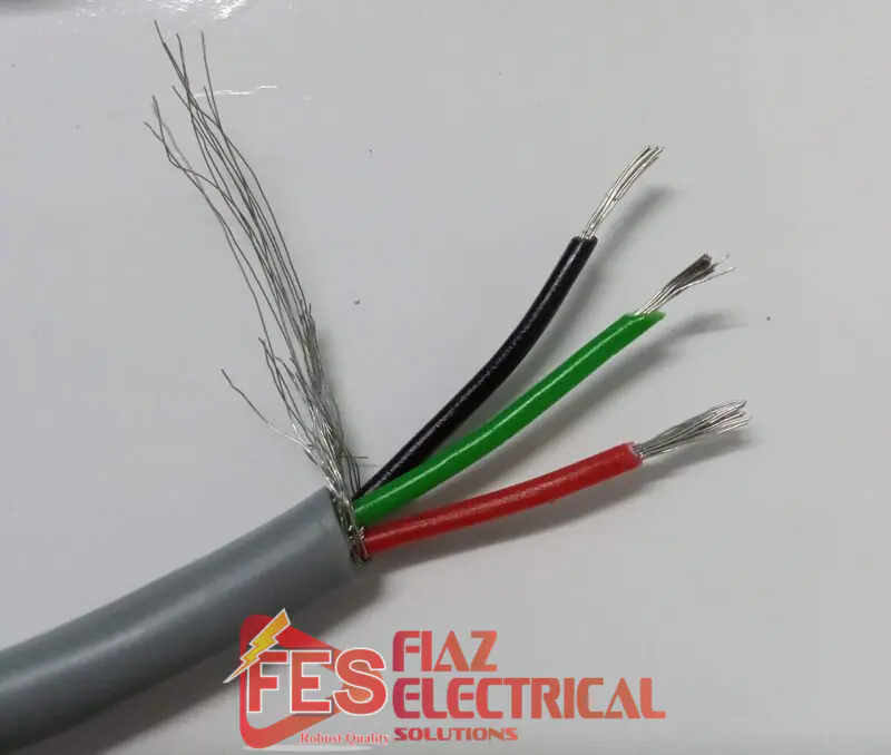 Cable 3 core 0.5mmm Shielded per foot
