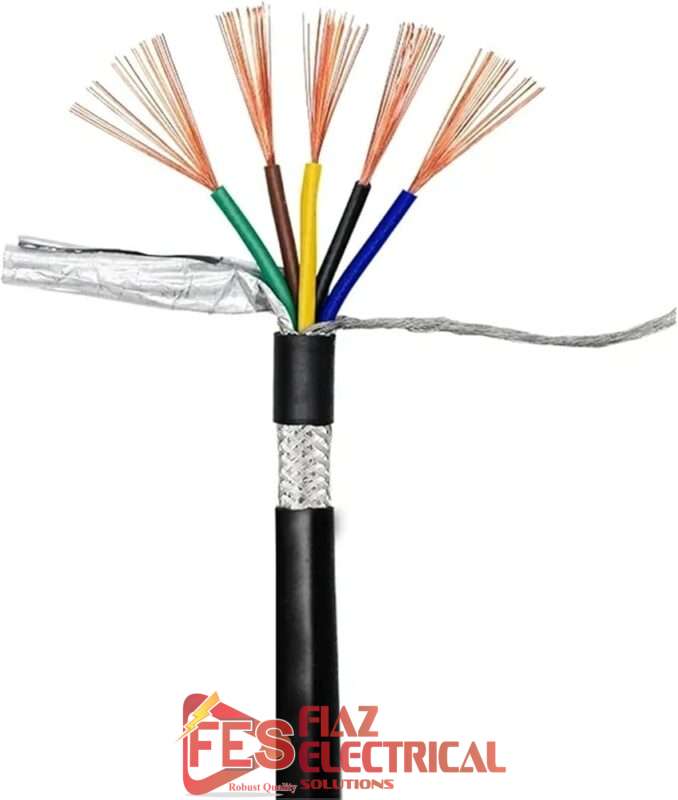 Cable 5 core Shielded 0.5mm  per foot