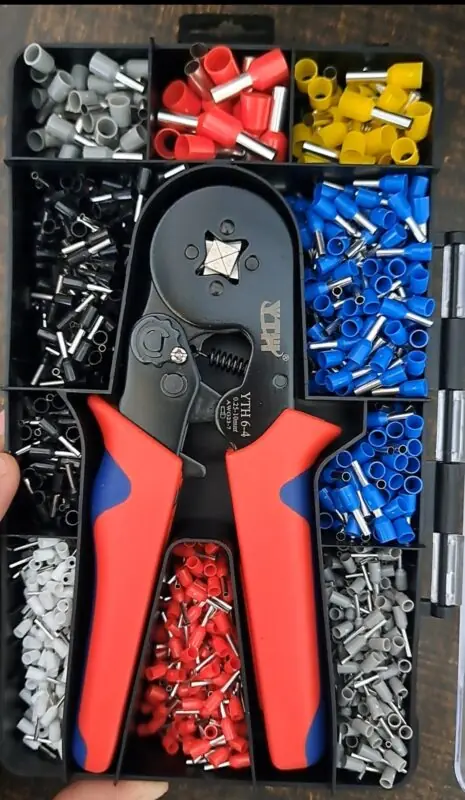 Tubular terminal crimping kit tool YTH-TC01 0.25-10mm with 1200 tubular thimble diffrent size