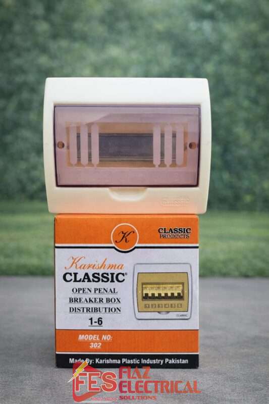 Breaker Box 6 Way PVC Plastic Karishma Claasic 1-6 Way Model 303