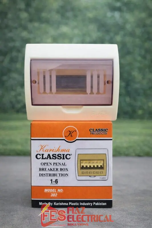 Breaker Box 6 Way PVC Plastic Karishma Claasic 1-6 Way Model 303