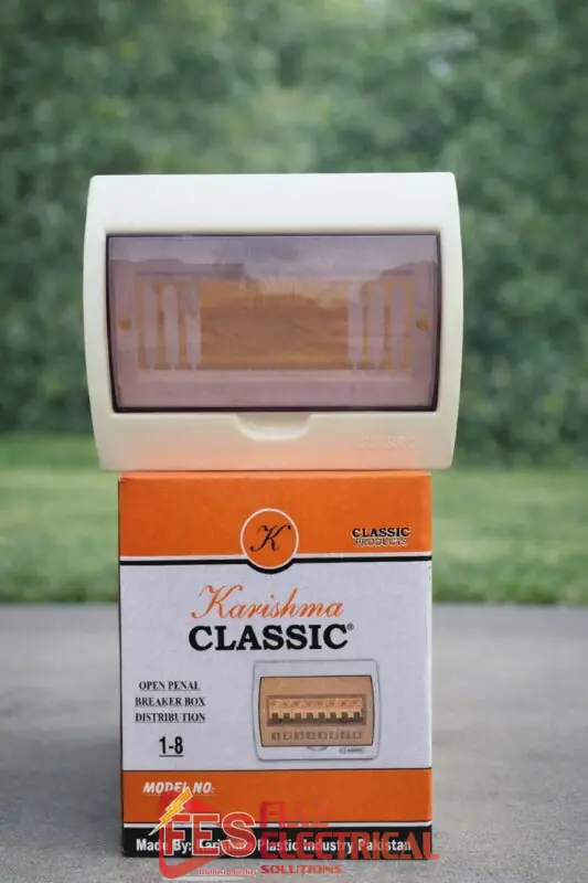 Breaker Box 8 way PVC Plastic Karishma Claasic 1-8 Way Model 308