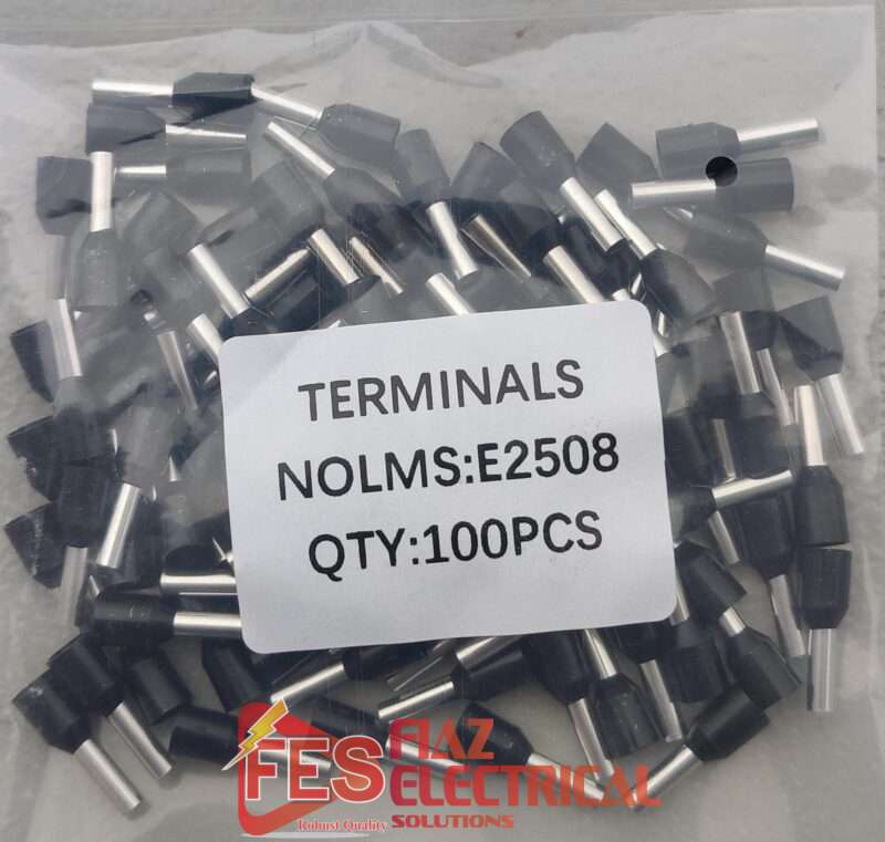 Insulated Thimbles lug Tubeless bootlace ferrule lug 2.5mm red 100pc  in Pakistan - BLACK