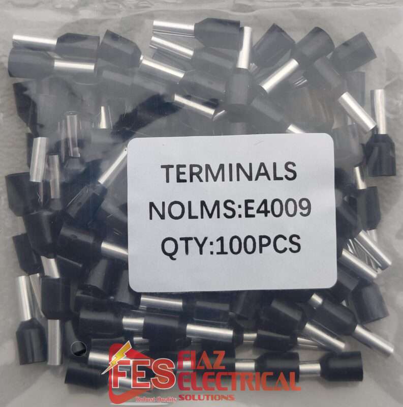 Insulated Thimbles lug Tubeless bootlace ferrule lug 4mm Red 100pc in Pakistan - BLACK