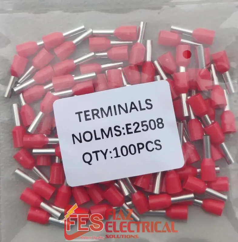 Insulated Thimbles lug Tubeless bootlace ferrule lug 2.5mm red 100pc  in Pakistan - RED