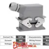 10 Pin Connector HDC-HE-10 - Industrial Waterproof Screw Connection Plug for Automation and Machinery