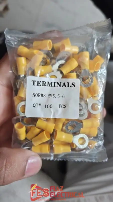 O-type Yellow Insulated Thimble/ Cable Lug 4mm (6mm hole)