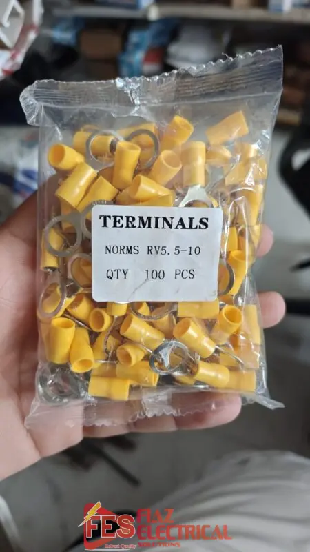 O-type Yellow Insulated Thimble/ Cable Lug 4mm (8mm hole)