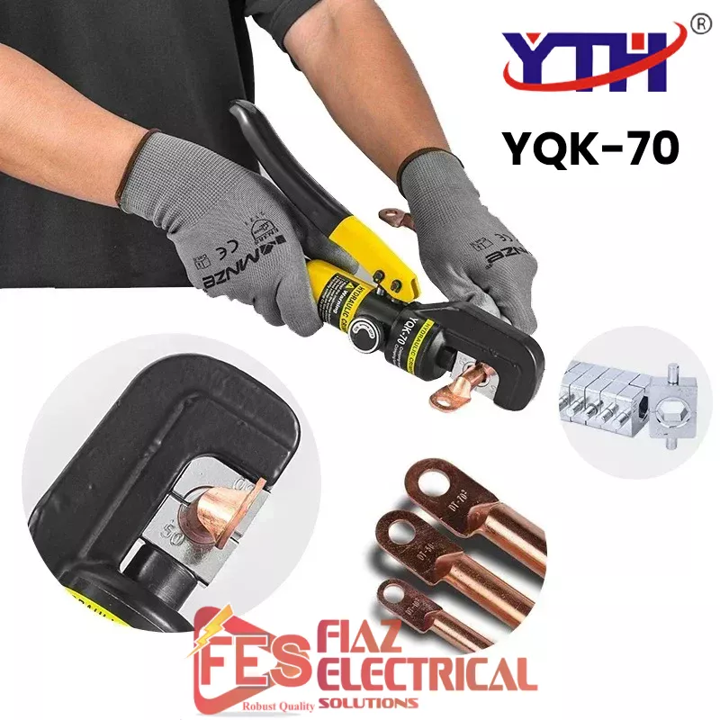 YTH Hydraulic Crimping Tool YQK-70 || 4–70mm² Range | 80kN Force | 8 Hexagonal Dies | Compact Heavy-Duty Crimper