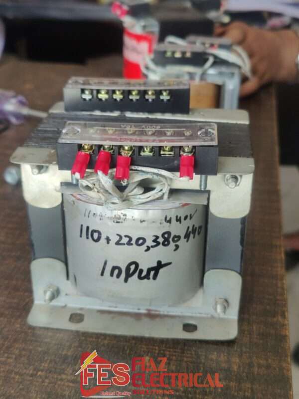 Transformer Input 220,400,440 to Output 6A (12v,24v,48v,110v) Core Size 1.5x2 inchi