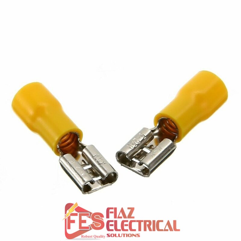 Insulated Thimbles female lug 4mm  per pc Yellow in Pakistan
