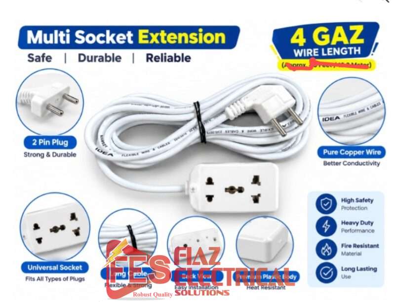 KM Extension lead with 12ft wire 23/76 pure copper wire