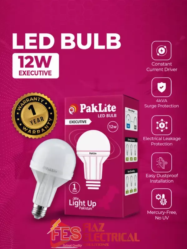 PakLite LED Bulb 12W (Executive) 2 year Warrenty