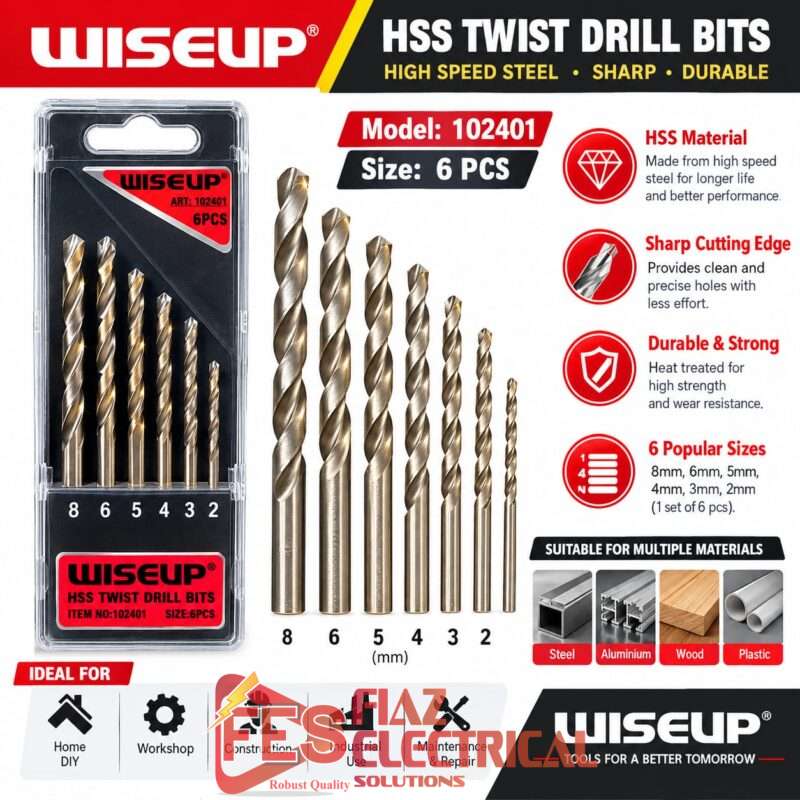 Drill Bit Set Hss 6 Pcs (2-8 Mm) ART102401 Wiseup