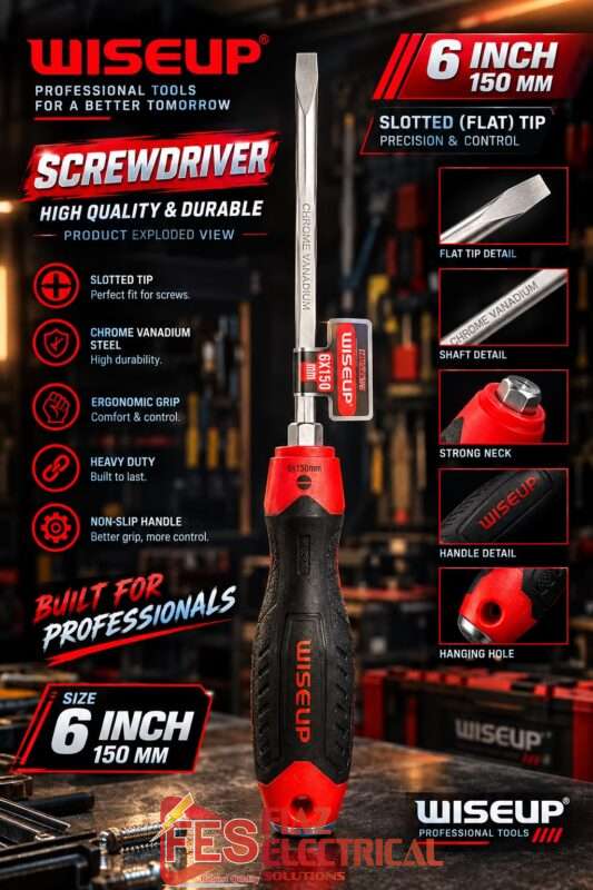 Screw Driver Full Rod 6" X 6 Mm (-) (ART090127) Wiseup