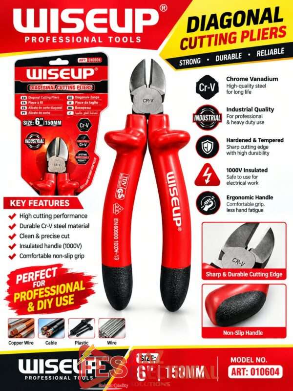 Side Cutter Plier 6" Big Handle (ART010604) Wiseup